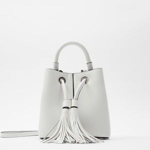 ZARA Mini Tassel Bucket Bag
